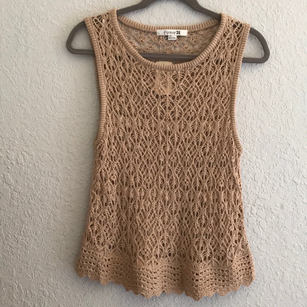 Forever 21 Tan Sweater Vest